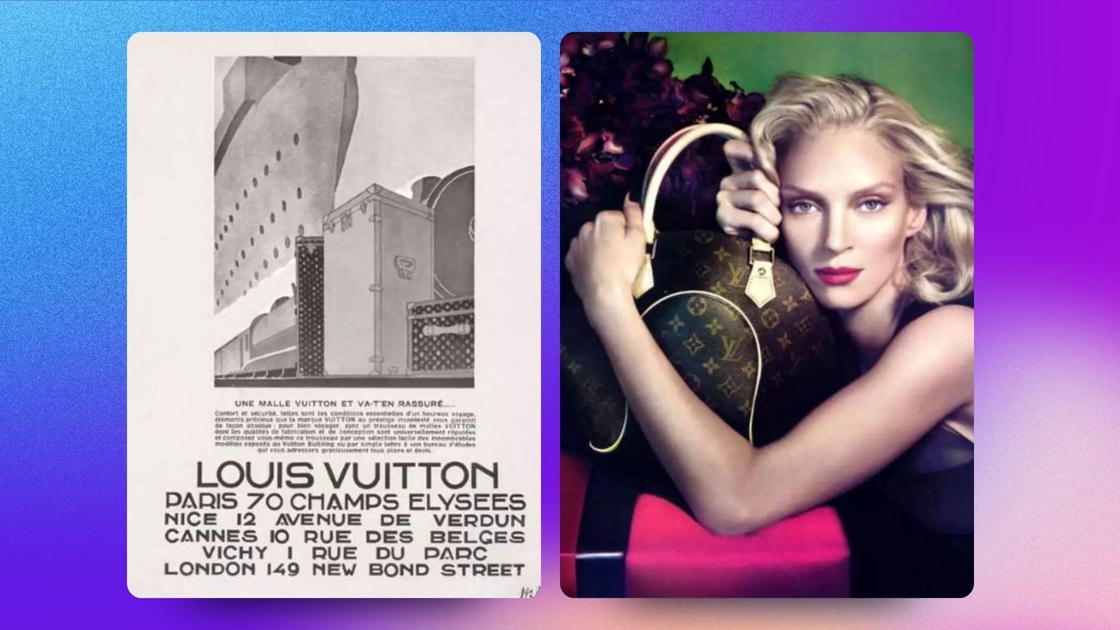 Louis Vuitton old print ad vs new print ad