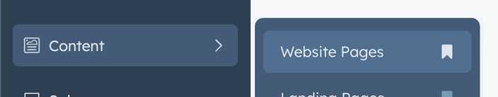 Go to Content > Website Pages