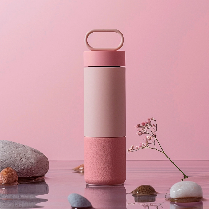 Product photography of a water bottle