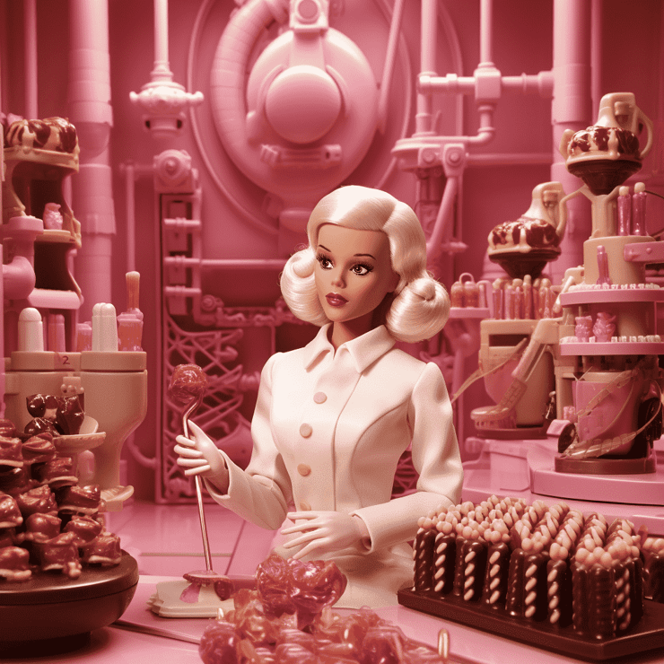 Barbie and the chocolate factory