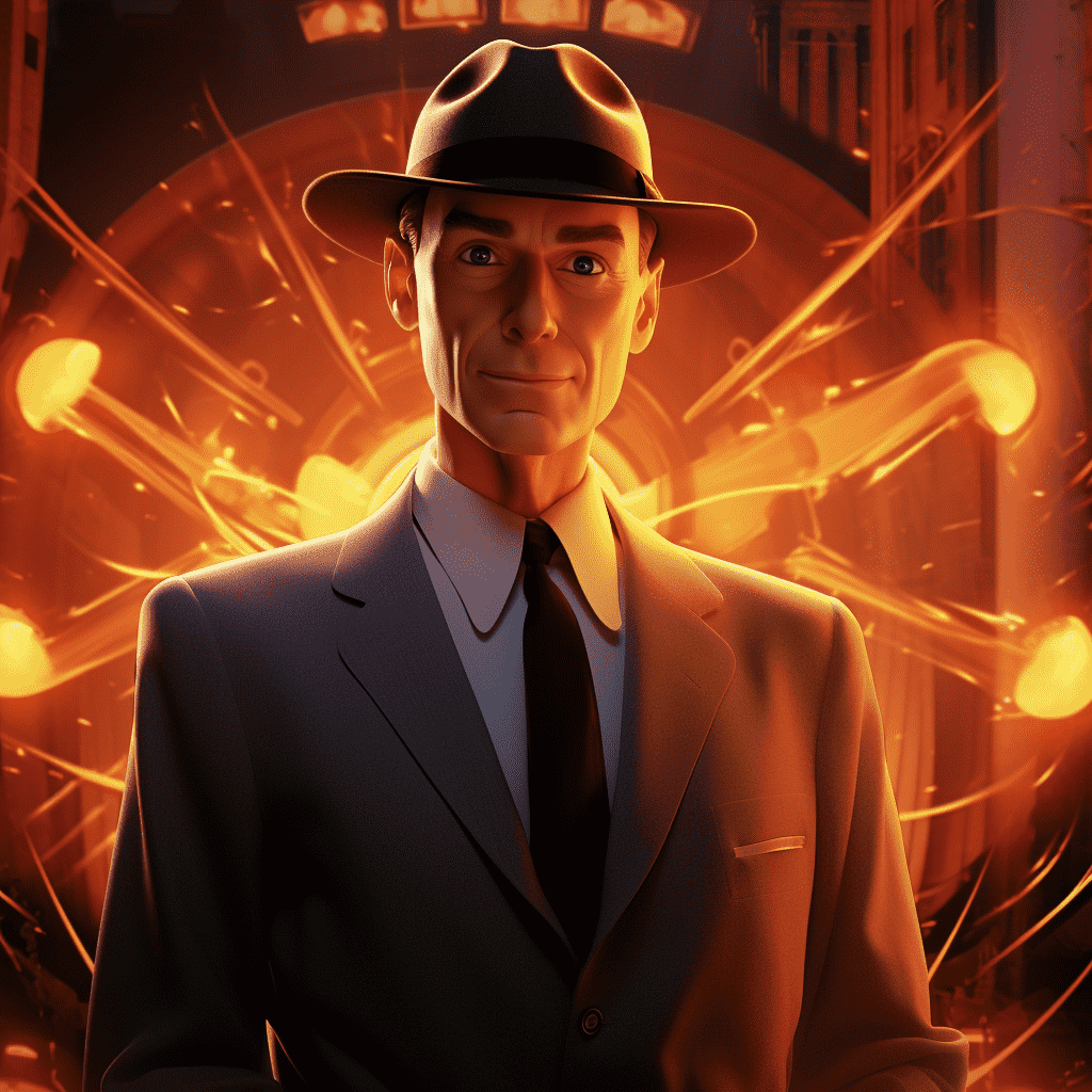 Oppenheimer movie shot as a Disney animated film
