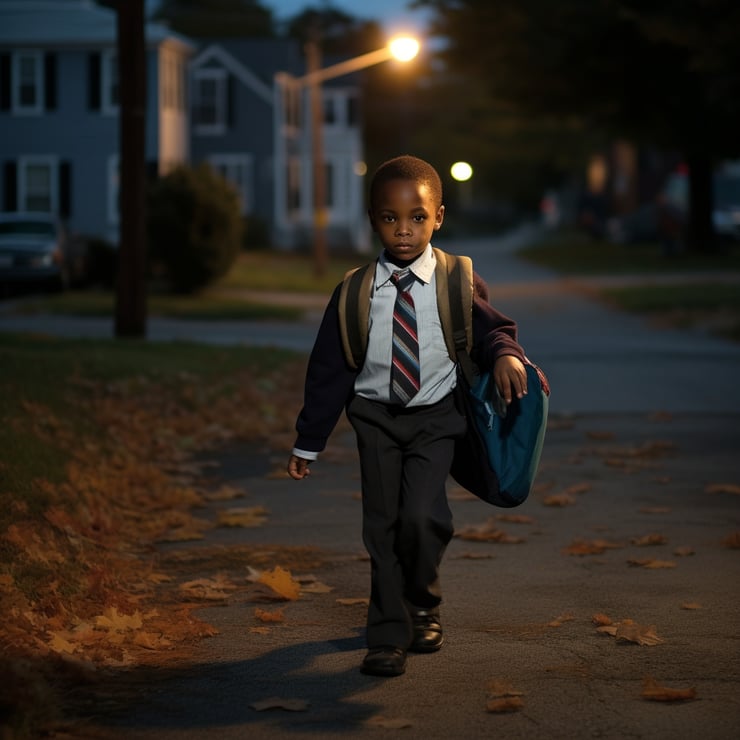 child going home from school photo by Pete Souza