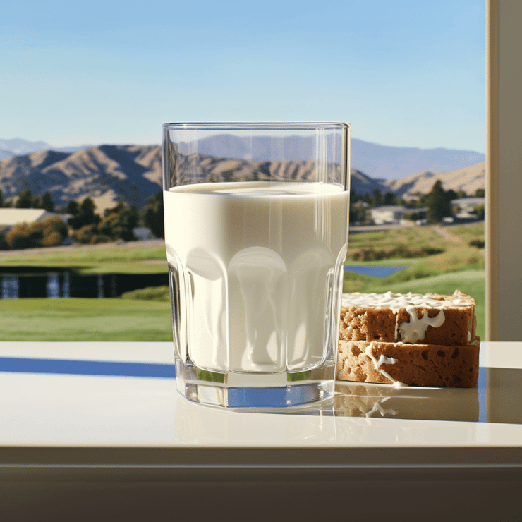 A glass of milk