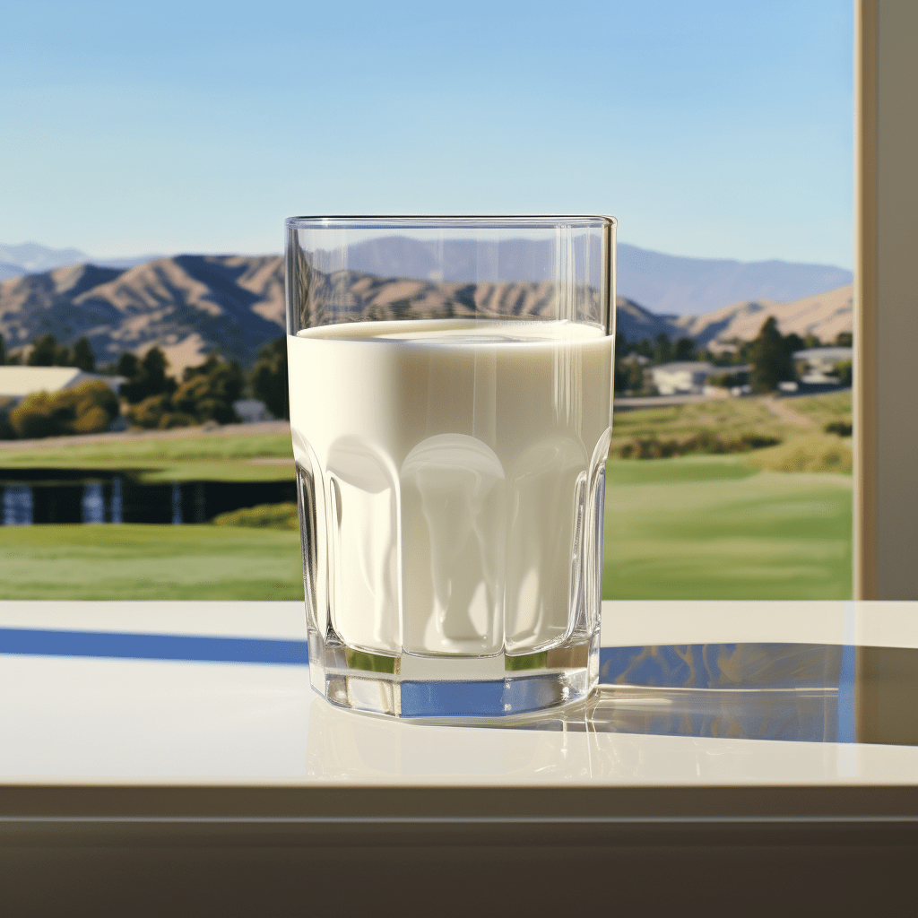 A glass of milk