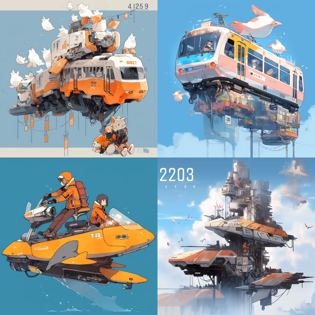 Future transportation using --niji 5 --style cute parameter