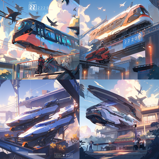 Future transportation using --niji 5 --style scenic parameter