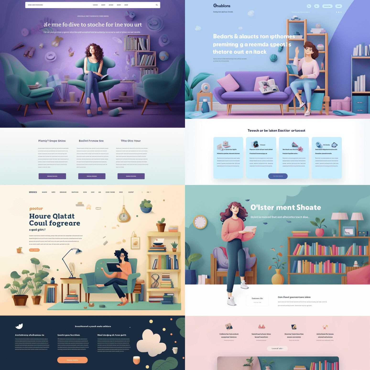 Decluttering online course website design generated from Midjourney