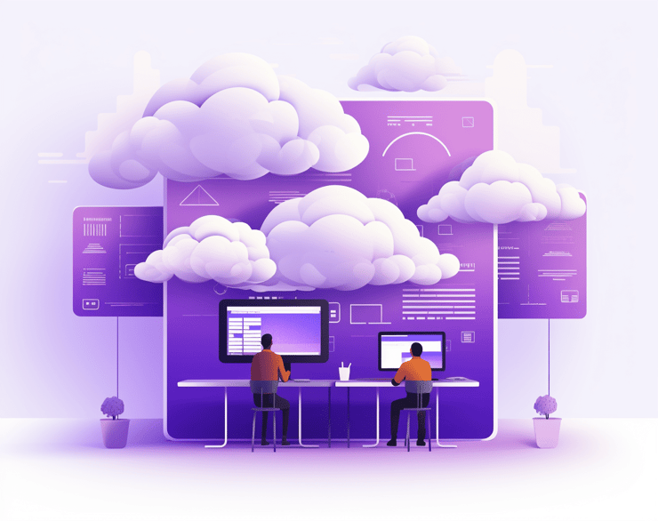 Information Technology office concept illustration