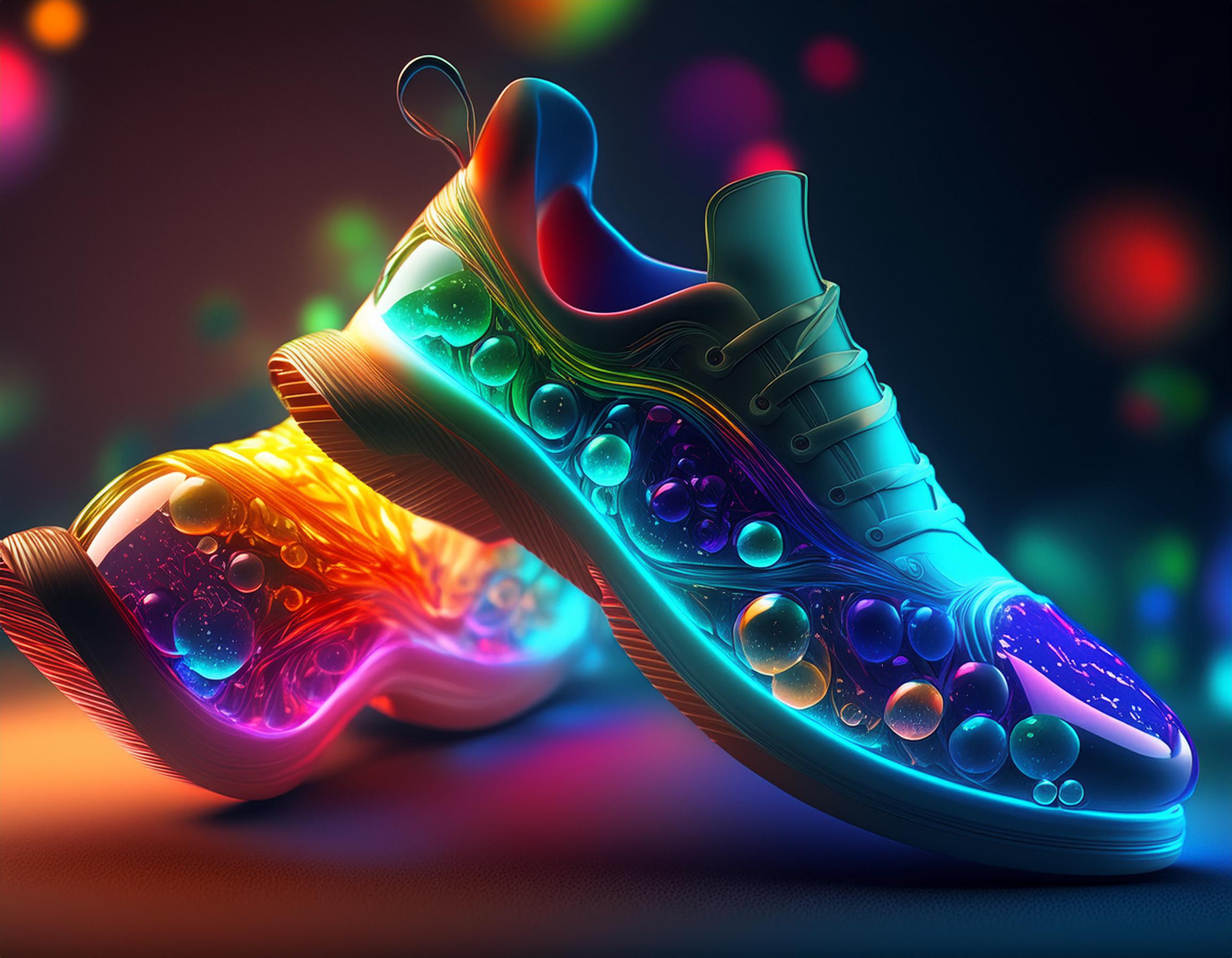 Adobe Firefly a figure made of tiny coloured translucent marbles, photorealistic, highly detailed, portait, neon style (4)
