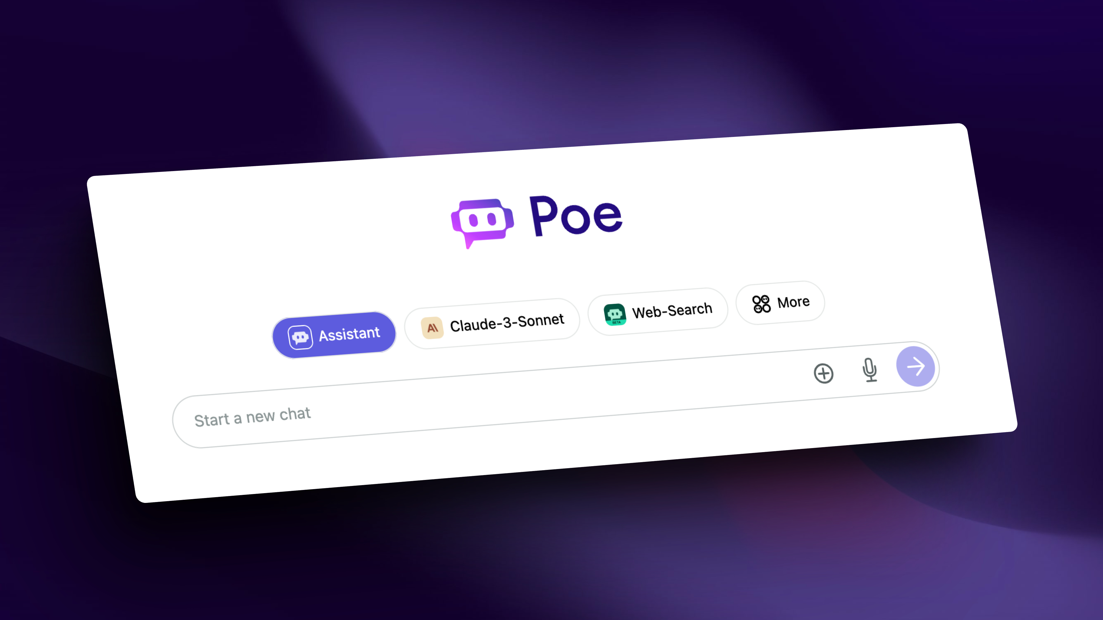Poe chat app interface showing conversation with user 'Poe