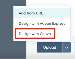 Screenshot of Design with Canva option