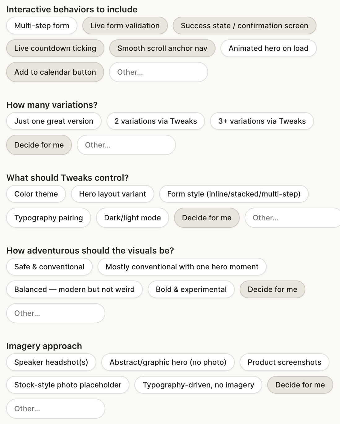 Claude Design screenshot