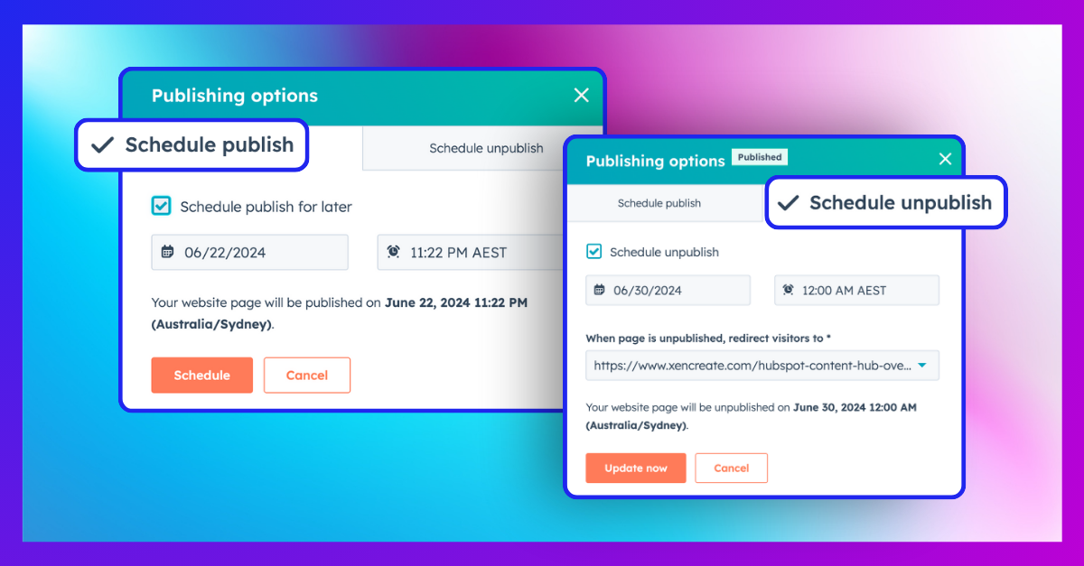 Schedule Publish and Unpublish in HubSpot Content Hub