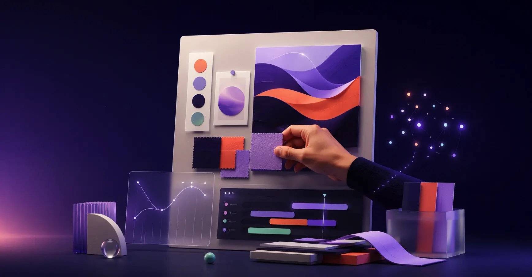Conceptual illustration of how XEN Create uses AI in its design process