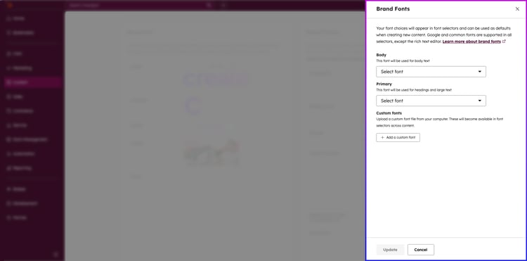 HubSpot Brand Font Editor