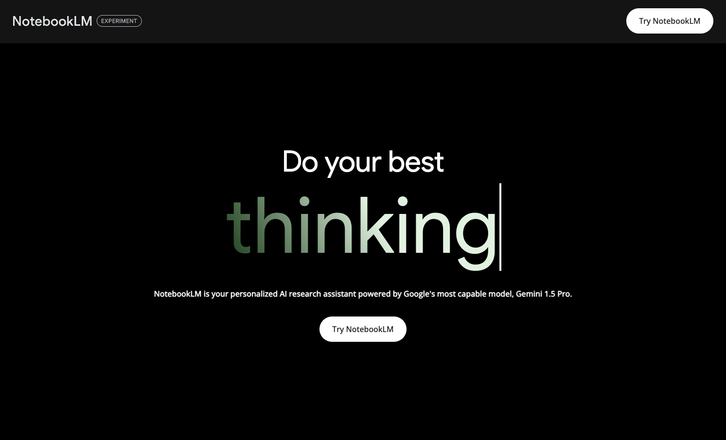 NotebookLM AI research assistant powered by Google's Gemini 1.5 Pro.