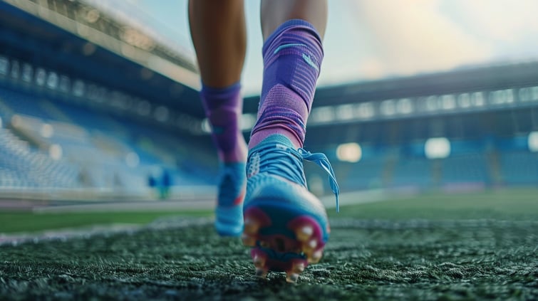 Still shot of a football boot ad