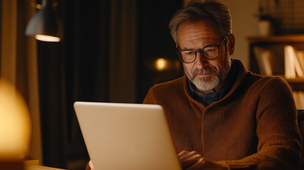 Businessman working on his laptop sending emails