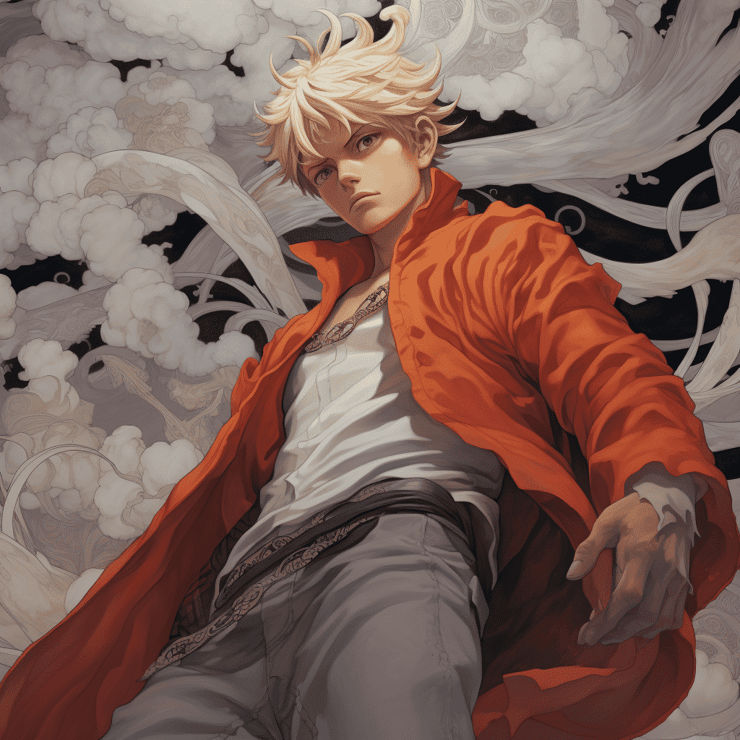 One Piece: Michelangelo's ceiling painting, monkey d luffy, gear-five, white hair