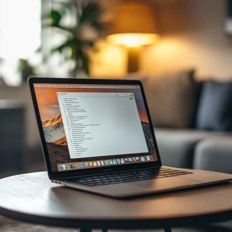 Photograph taken by a DSLR showing a Laptop