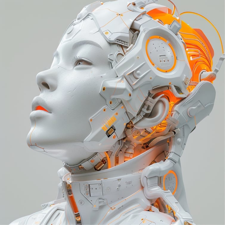 3D female robot character