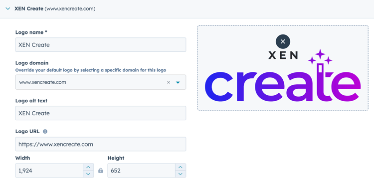 Logo section interface