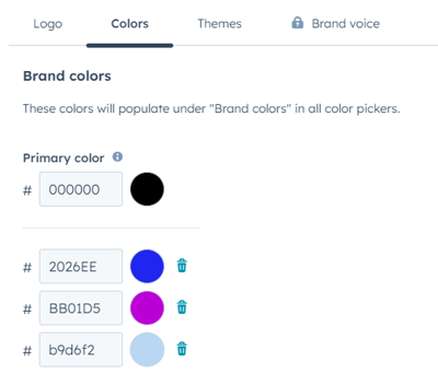 Brand Kit Color Section for XEN Create