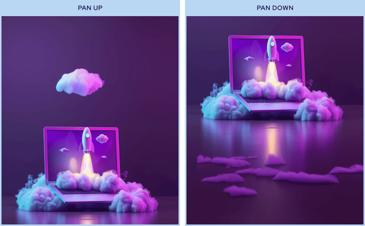 Midjourney's panning up and down feature sample
