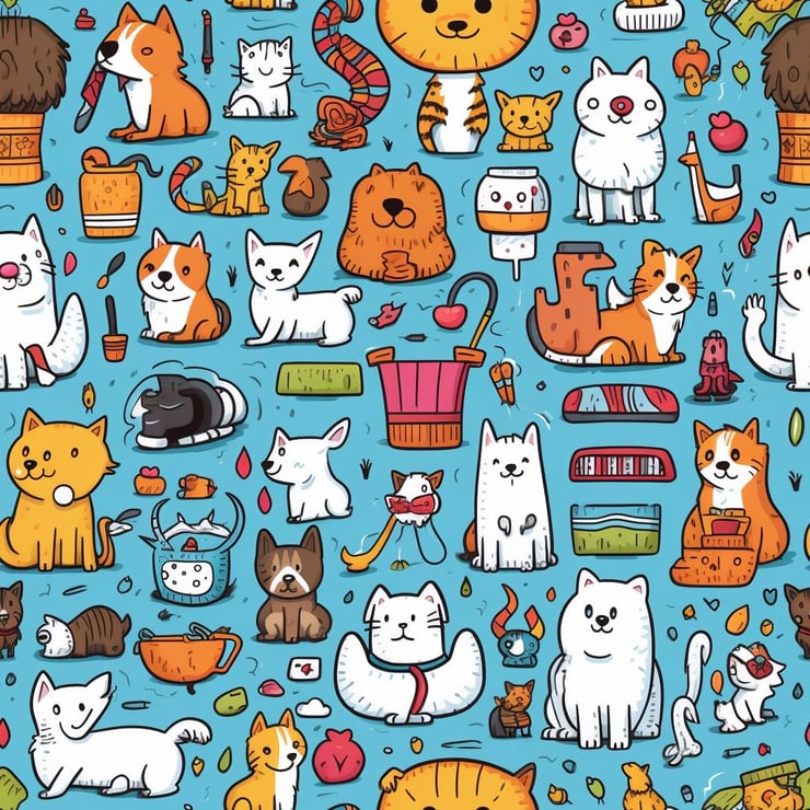 Cats and Dogs pattern