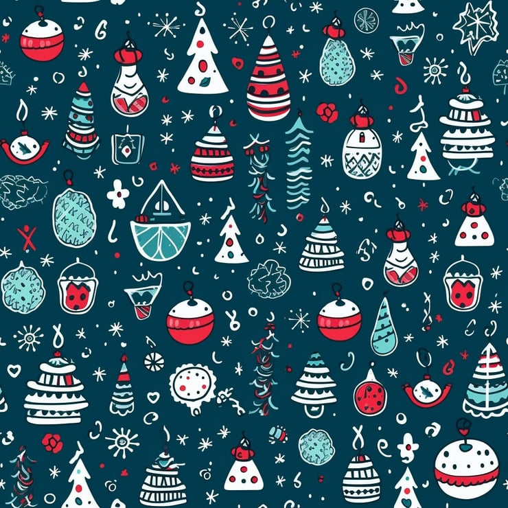 Christmas line art pattern