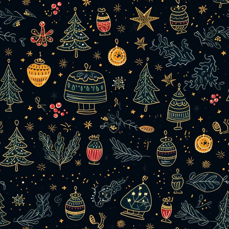 Christmas line art pattern