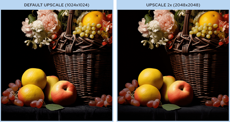 Default upscale vs. Upscale 2x