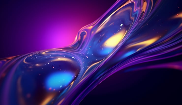 An abstract image of colourful psychedelic liquids blue purple gradient lighting