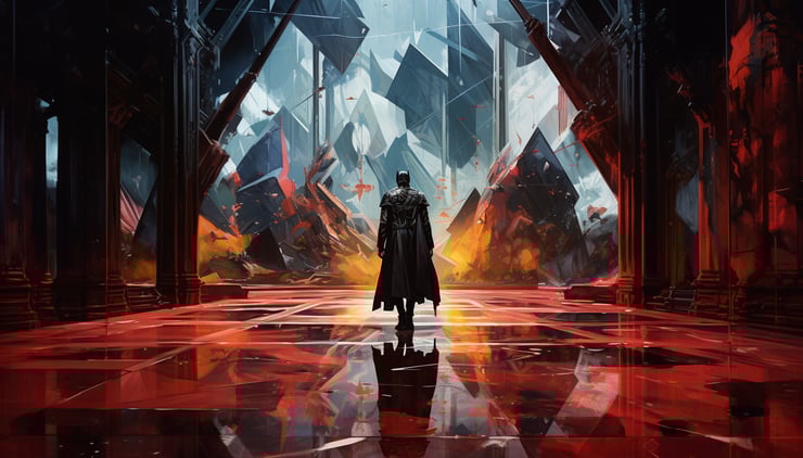 cinematic still of Batman