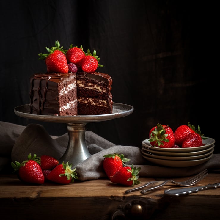 Indulging in a slice of chocolate cake to kick off the weekend