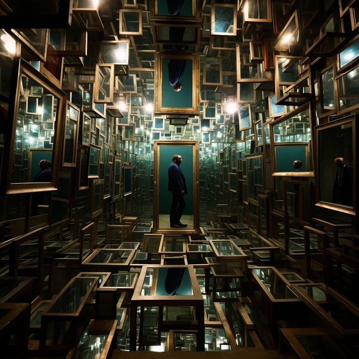 A room full of mirrors