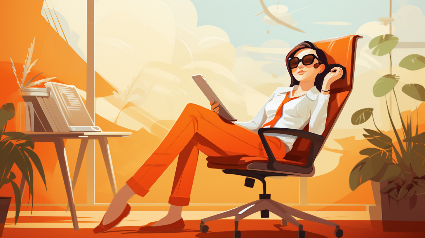 Office worker relaxing