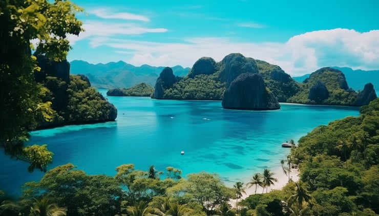 breathtaking landscape shot of Palawan