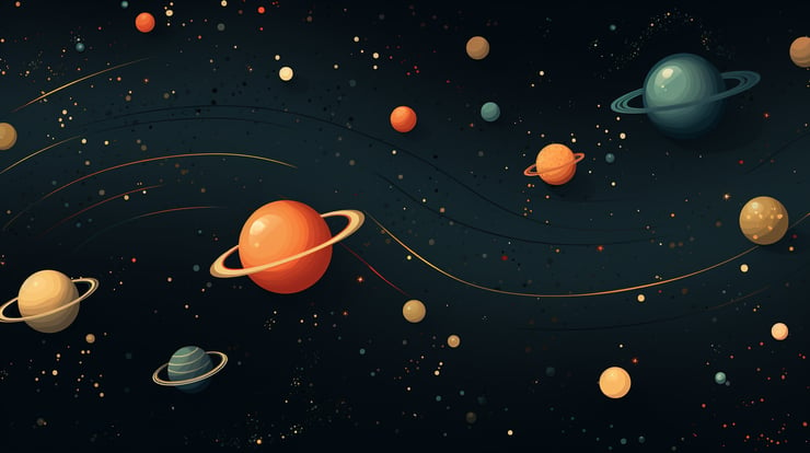Wallpaper of planets and stars