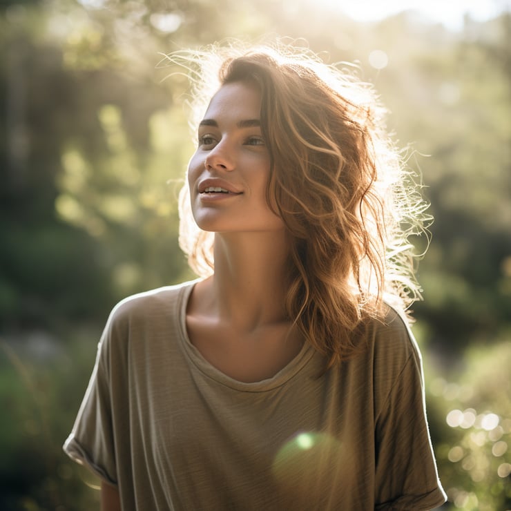 Candid image of a woman