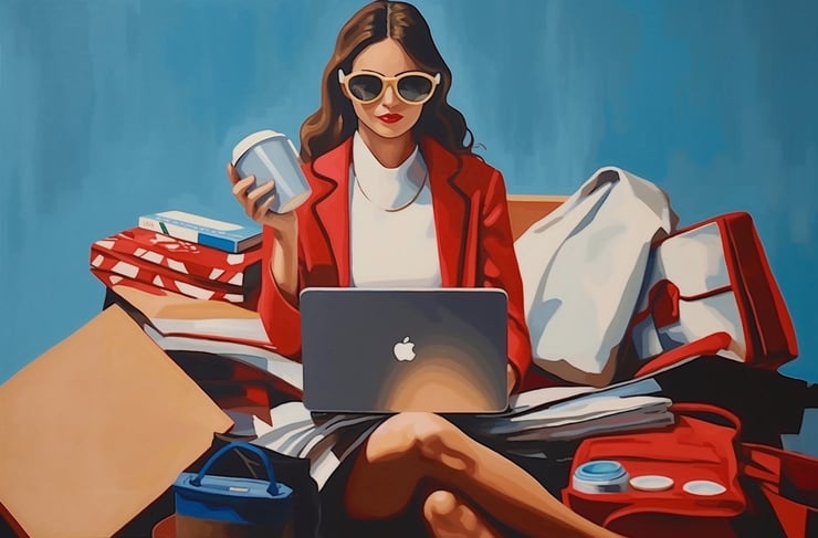 Illustration of a woman working fashionably