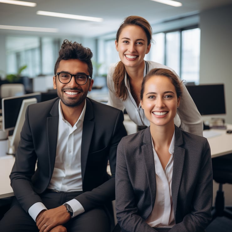 Candid shot of a corporate team