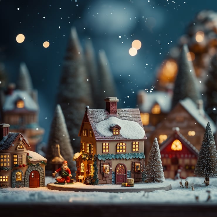 Christmas figurine house