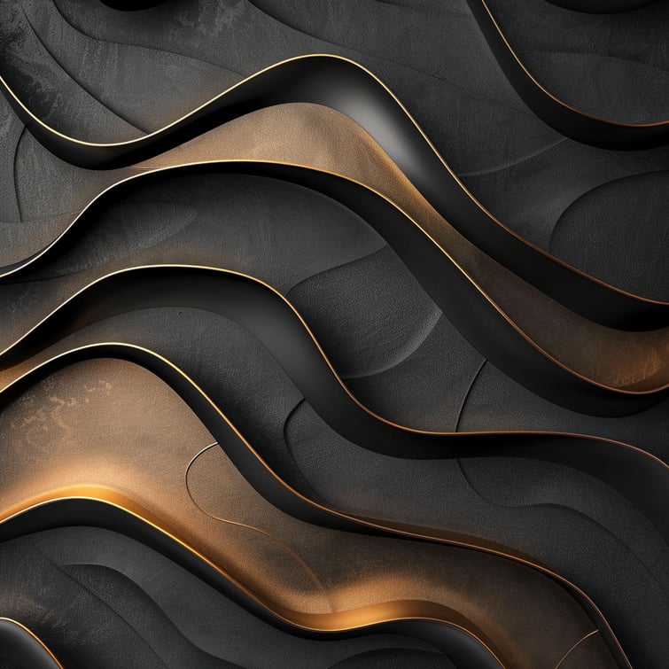 Black cardboard with golden curves 