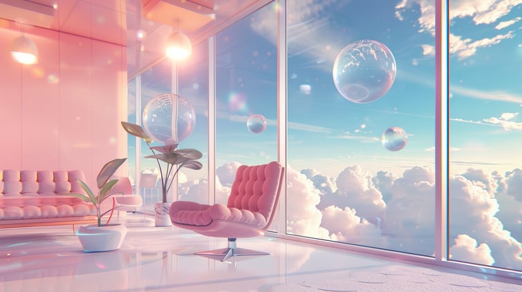 Surreal modern office background