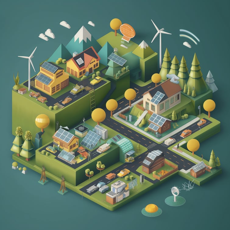 sustainability isometric layout