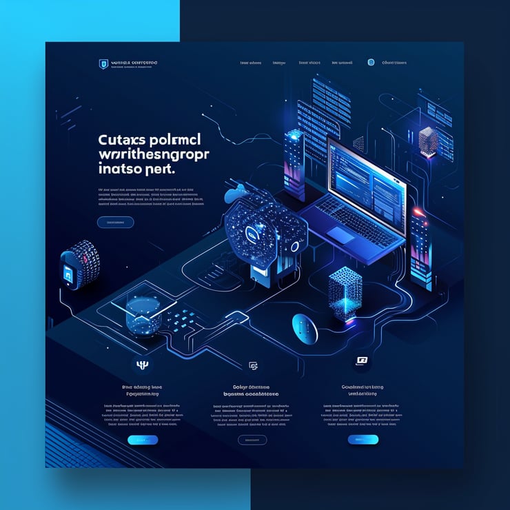 Blue modern tech design landing page