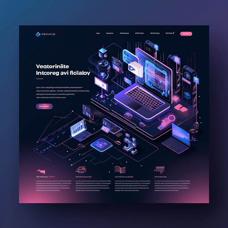 Purple modern tech design landing page