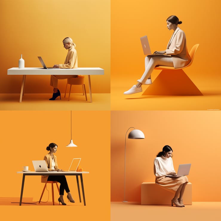 Woman sitting on a table,