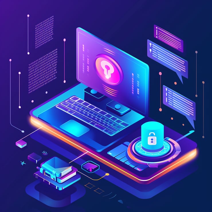 E-learning digital teacher system isometric icon